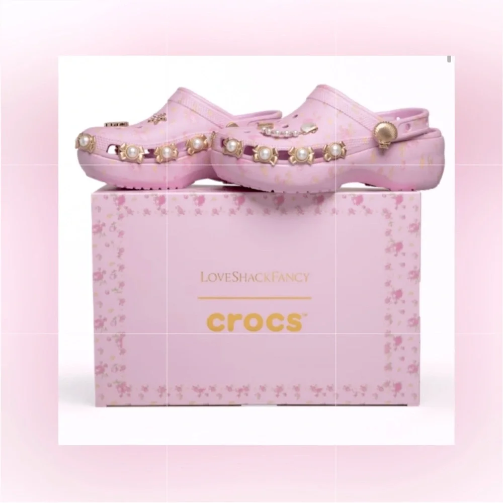 Crocs x LoveShackFancy🌸SoldOut!💝🎀Classic Platform Clog Size 7✨